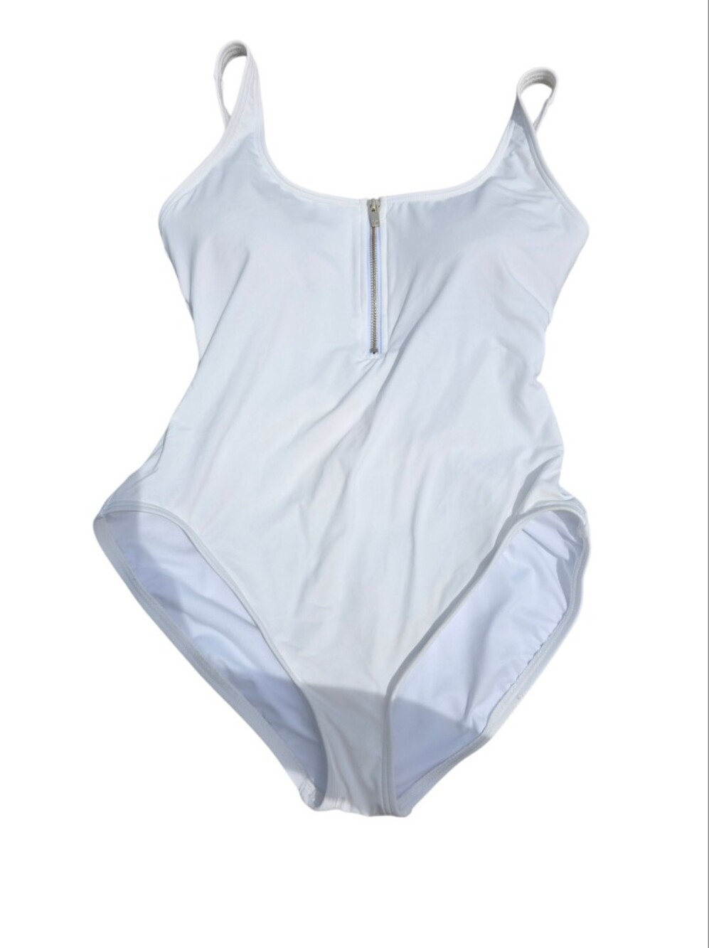 MICHAEL Michael Kors White Zip Front One-piece Swimsuit